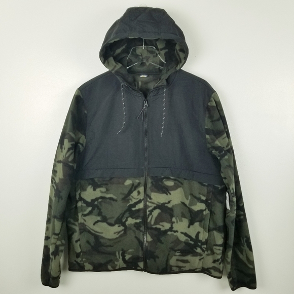 Old Navy Camo Microfleece Hybrid Zip-Front Hoodie NWT - Picture 1 of 8